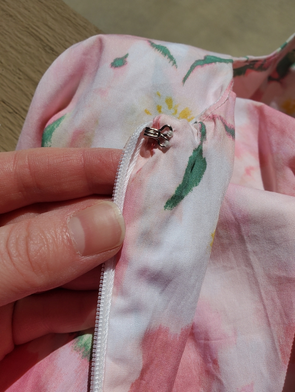A New Day Size 10 Corset Woven Mini Dress A Line Pink & White Poplin Floral NWOT - Picture 9 of 16